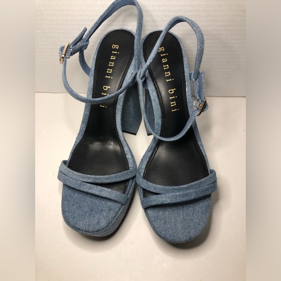 Gianni Bini Denim Blue Platform Sandals NWOT 8.5 - Picture 5 of 16